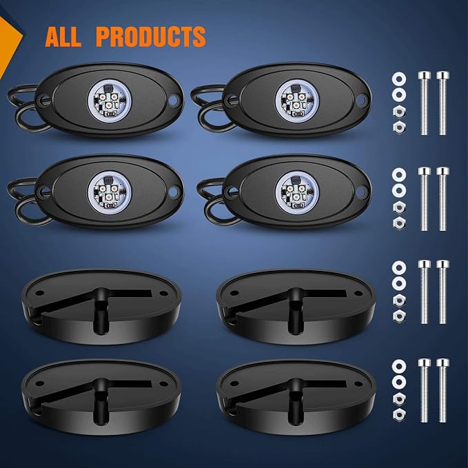 Nilight LED Rock Light 4PCS Underglow Wheel Well Pods Waterproof Exterior - Image 9