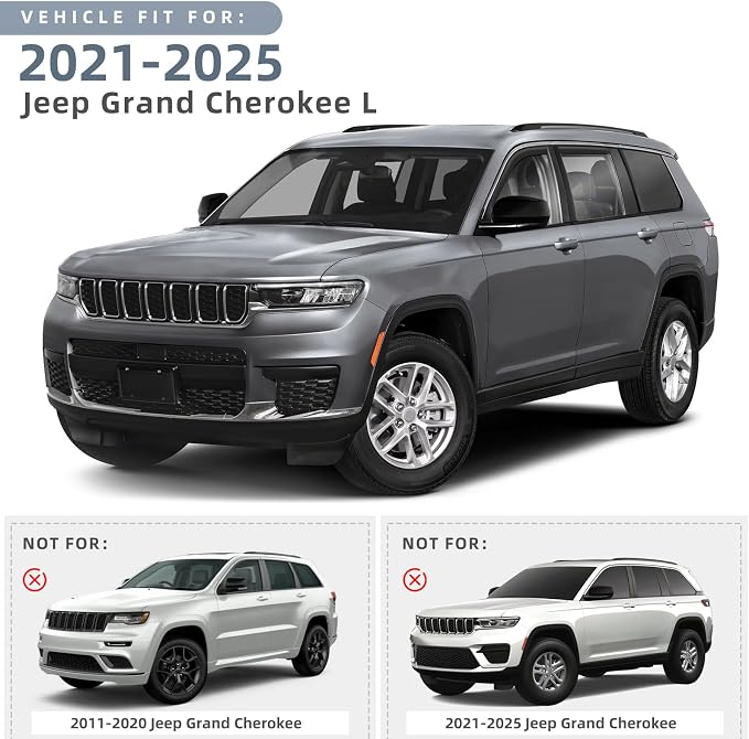 in Channel Rain Guards for 2021 2022 2023 2024 2025 Jeep Grand Cherokee L - Image 2