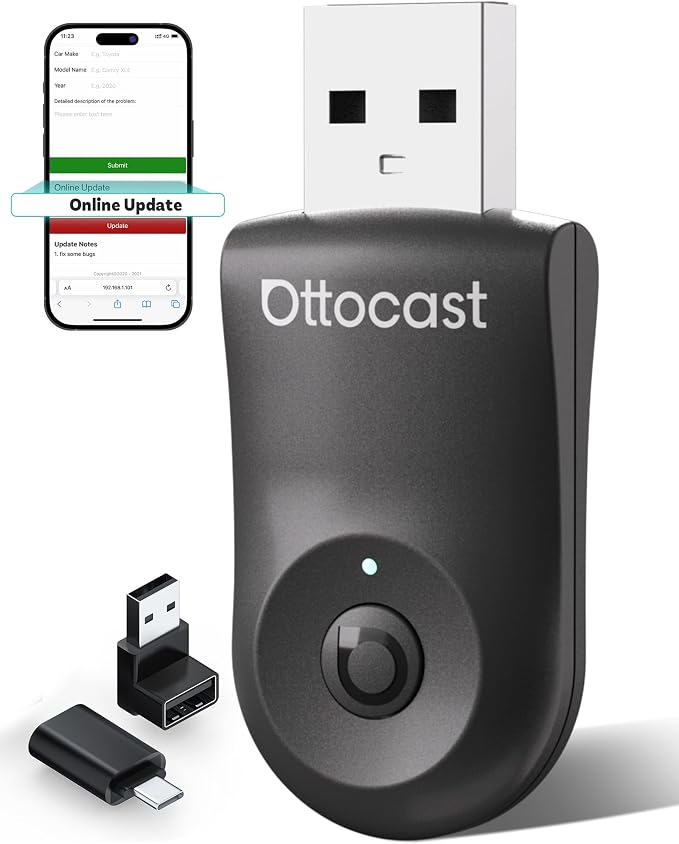 OTTOCAST Mini 2025 2-in-1 Wireless CarPlay/Android Auto Adapter, 5GHz WiFi by OTTOCAST-Stayconnectedstayahead