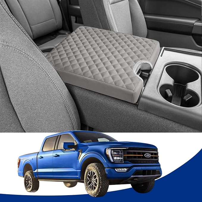Center Console Armrest Cover for Ford F150 2015-2022, F250 F350 F450 F550 by GLOYLEIX