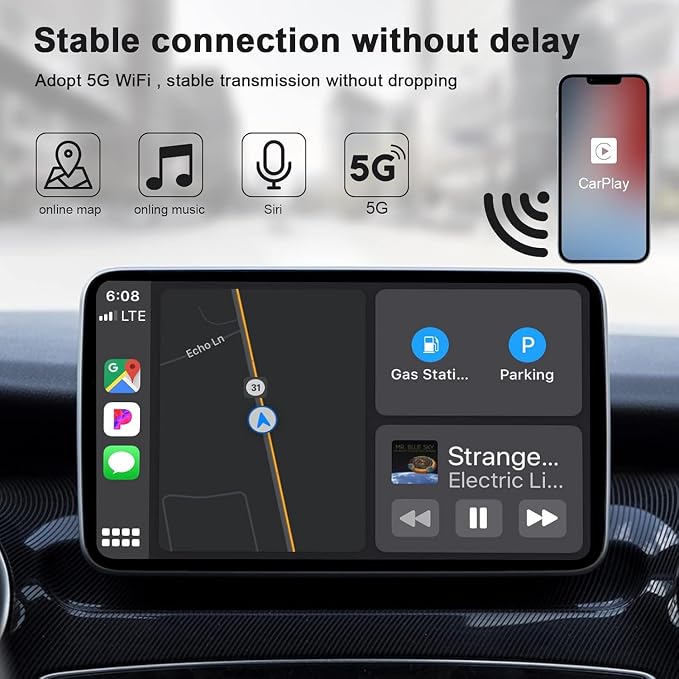 Wireless CarPlay Adapter, Converts Wired to Carplay Wireless Adapter - Image 4