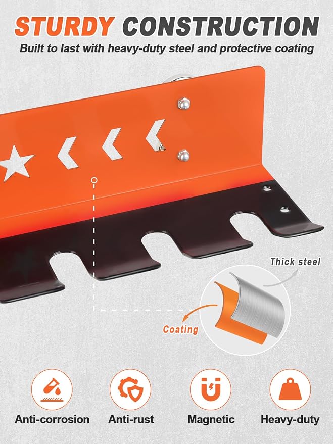 Paint Spray Gun Rack for Magnetic or Wall Mount, Holds 7 Gravity Feed Guns or 4 - Image 2