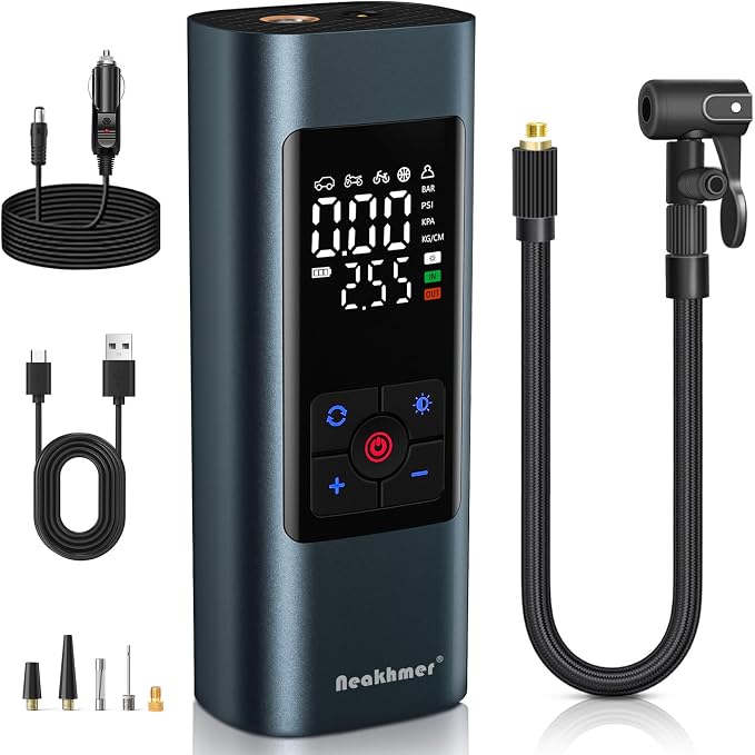 Tire Inflator Portable Air Compressor: Cordless Air Pump by Neakhmer