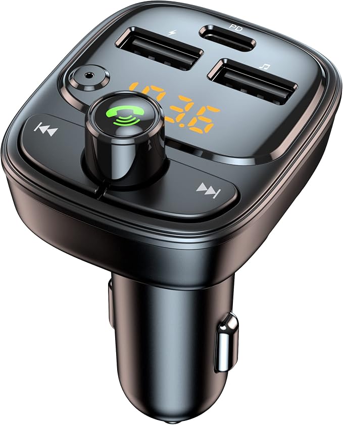 Bluetooth 5.3 FM Transmitter Car Adapter, Wireless Radio MP3 Player Stereo by TOHAKATA