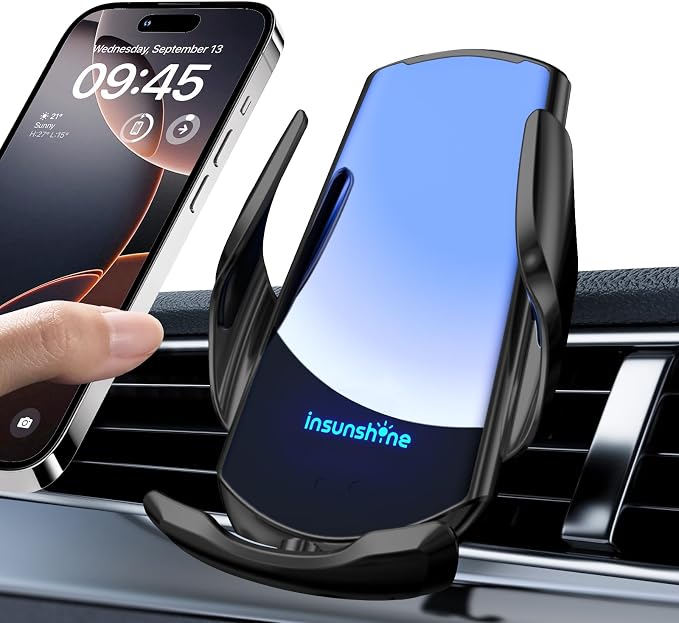 Wireless Car Charger, MAX 15W Fast Charging Auto Clamping, Sensing Phone Holder by Unknown