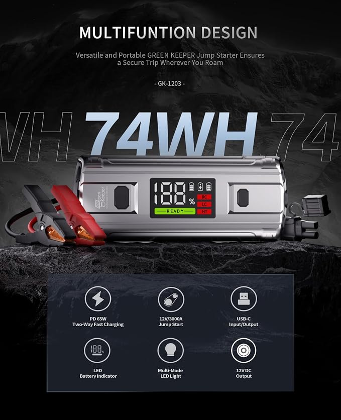 Car Jump Starter 3000A Portable: 12V Jump Start Battery Pack - Image 5