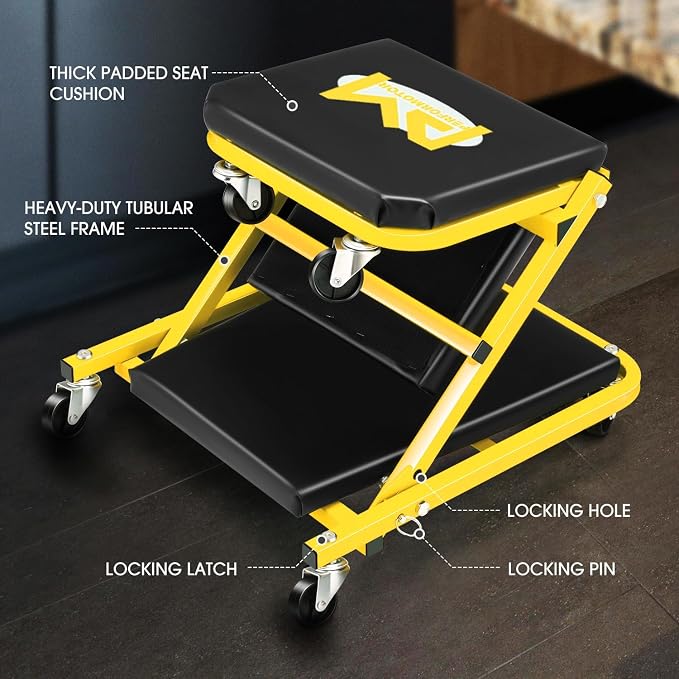 PM PERFORMOTOR 36 Inches Folding 2 in 1 Rolling Z Creeper, Adjustable Roller - Image 2