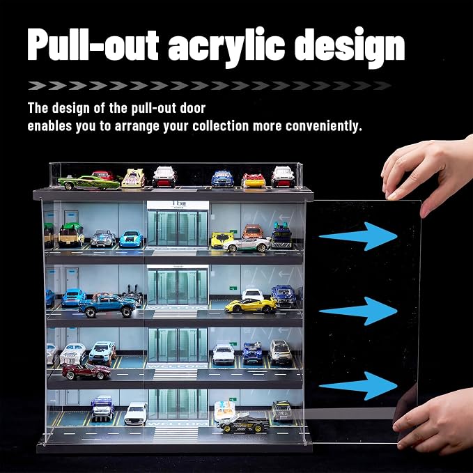 Display Case Compatible with Hot Wheels Garage & Matchbox Cars with LED Light - Image 6
