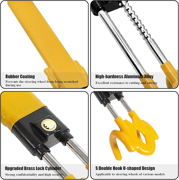 Steering Wheel Lock, Car Steering Wheel Lock Anti-Theft Device, Great Deterrent - Image 4
