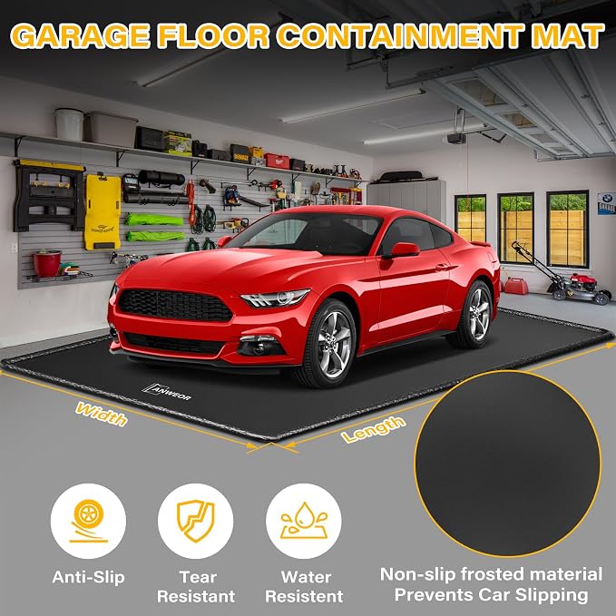 Garage Floor Mat 7'9" x 18' Upgraded Satin Finish Texture Non-Slip Containment - Image 5