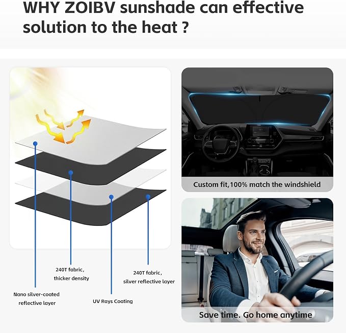 for Dodge RAM 1500 Sun Shade Sunshade Windshield Cover - Image 5