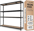 Storage Shelves: 4 Storage Shelves Heavy Duty w/ 2, 640 lb Total Load Capacity by Metalkas