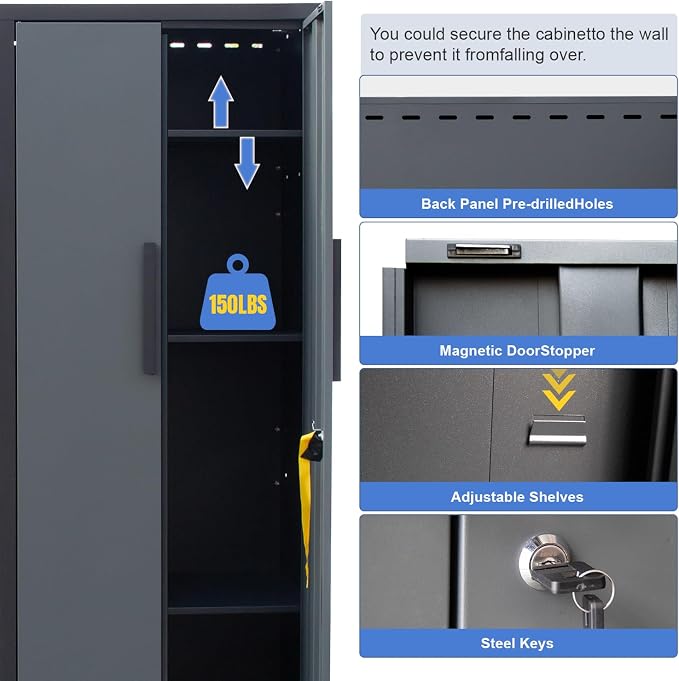 15-Piece Corner Garage Storage Cabinet System - Image 8