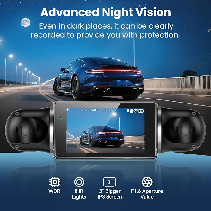 360°View 4 Channel Dash Cam, 2K+1080P Front and Rear Inside Left Right - Image 4