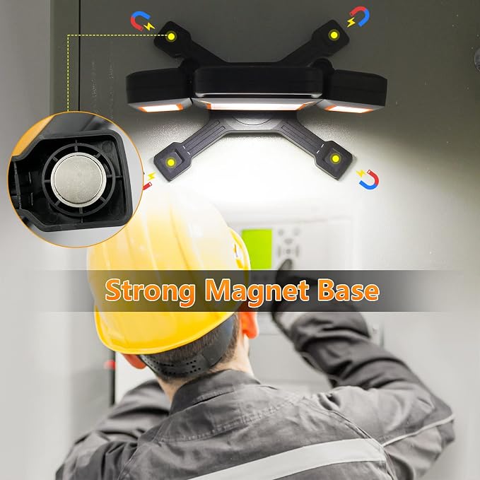 30W Rechargeable Work Light, 3000 Lumen Magnetic Work Light Battery Powered - Image 4