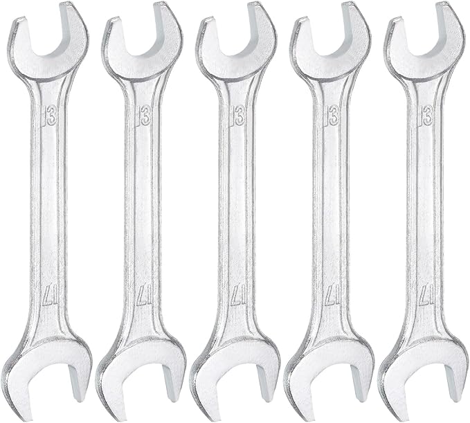 HARFINGTON 5pcs Double Open End Wrench 13mm x 17mm Metric 15 Degree Offset by HARFINGTON