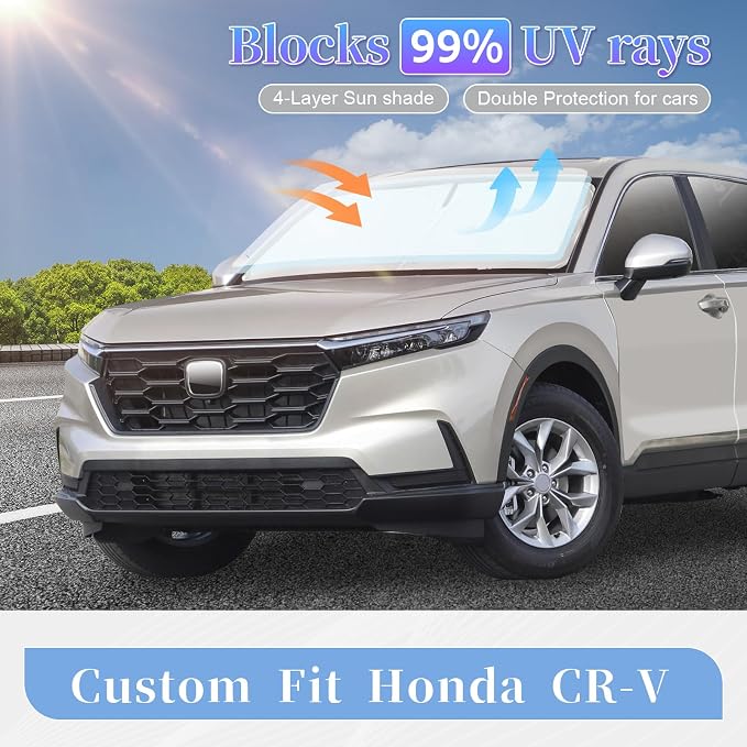Car Windshield Sun Shade for Honda CRV 2023 2024 2025 2026, 4-Layer Front - Image 2