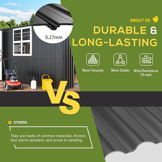 AECOJOY 16' x 12' Outdoor Storage Shed, Large Metal Sheds & Outdoor Storage - Image 5