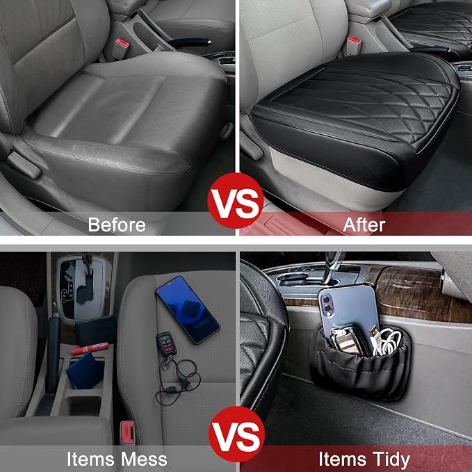 2 Pack Leather Front Car Seat Cover Bottom Car Seat, Universal Anti-Slip Driver - Image 5