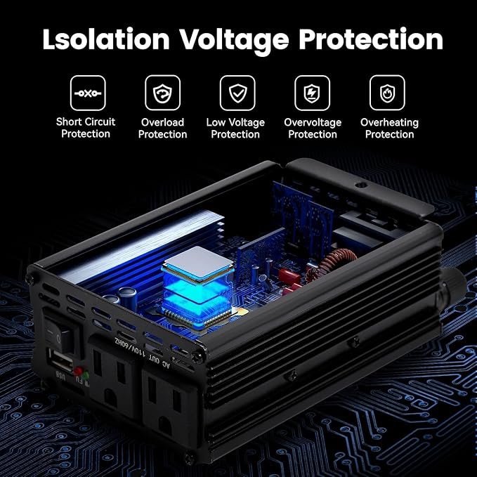 Power Inverter 1000W, Inverter 12v to 110v Car Power Inverters - Image 5