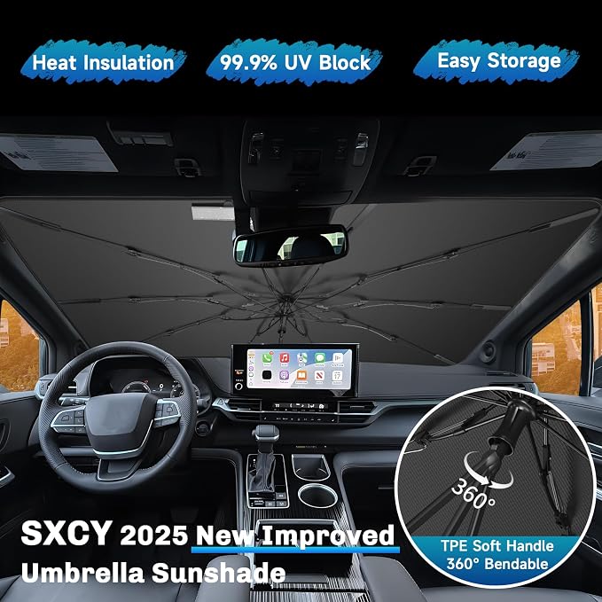 SXCY for 2021-2025 Toytota Sienna Windshield Umbrella Sunshade for 2025 Toyota - Image 2