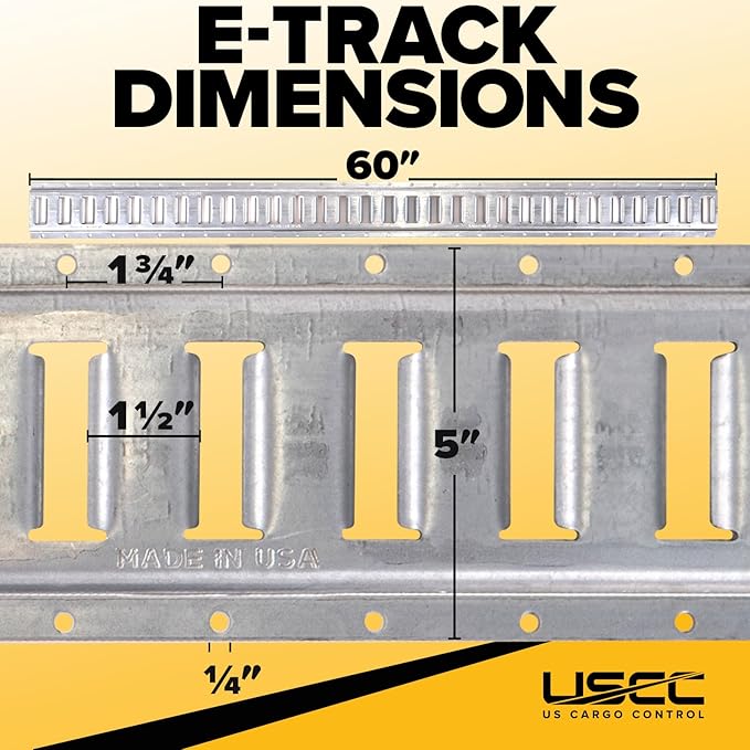 US Cargo Control Horizontal E Track, 5 Foot Length Cargo E Track, Galvanized - Image 2