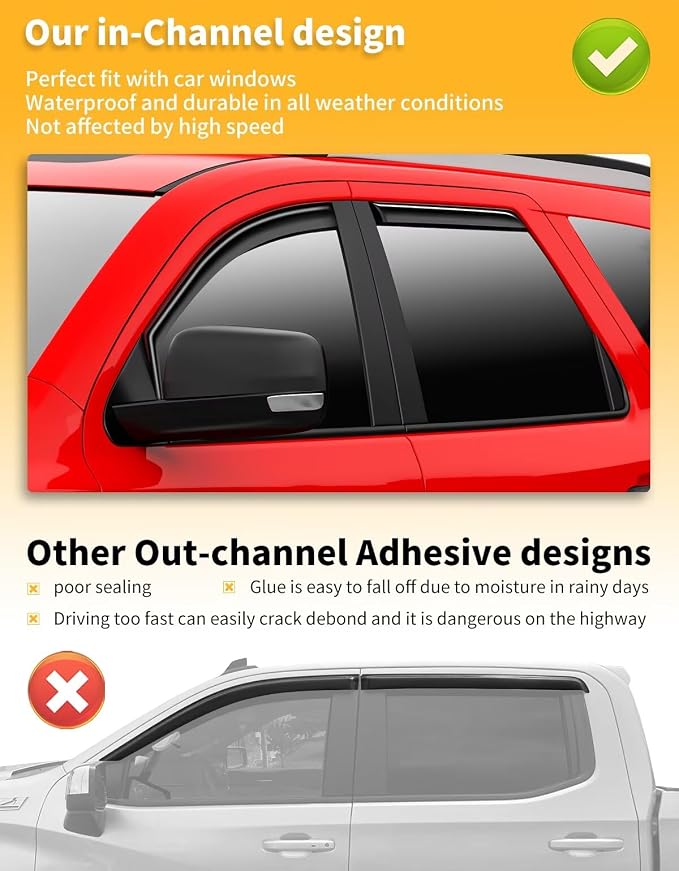 in-Channel Window Rain Guards Fit - Image 6