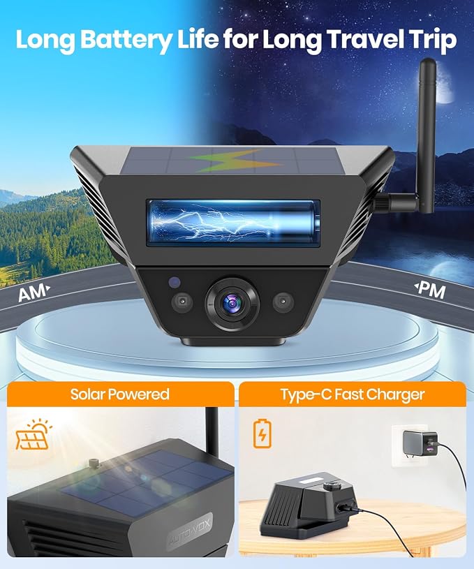 AUTO VOX Wireless Backup Camera Solar Magnetic: - Image 3