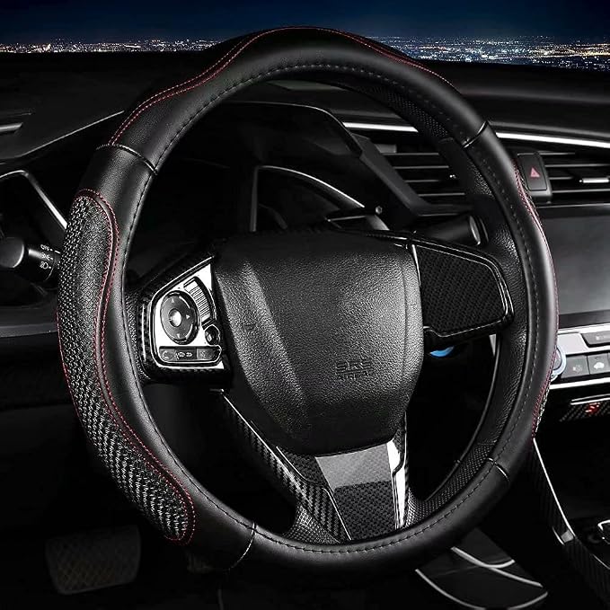 Leather - Car Steering Wheel Cover 15 inch Universal Fit Microfiber Steering by XIANGDINGCAR