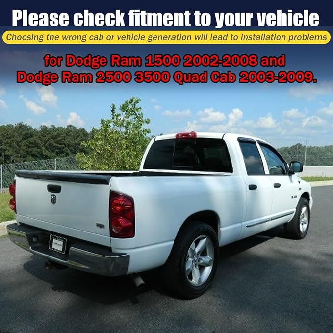 Rain Guards for Dodge Ram 1500 2002-2008 + Dodge Ram 2500 3500 Quad Cab - Image 6