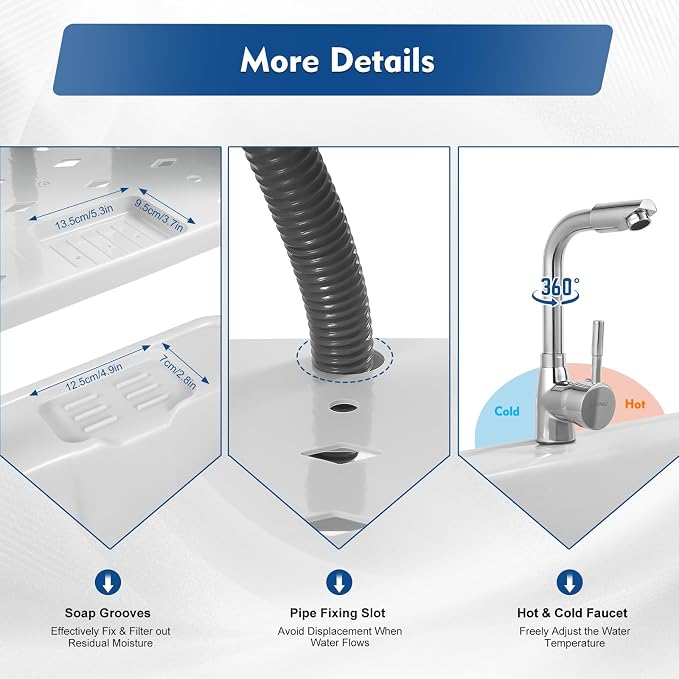 Freestanding Utility Sink Plastic Wash Station - Image 7