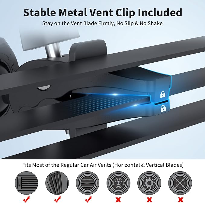 PROfezzion Suction Cup & Vent Clip Combo Magnetic Phone Holder Compatible - Image 6