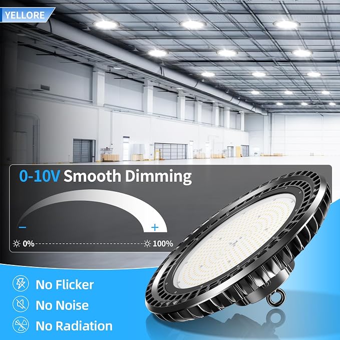 6 Pack 500W LED High Bay Light 72, 500LM DLC ETL Listed Industrial Grade UFO - Image 4