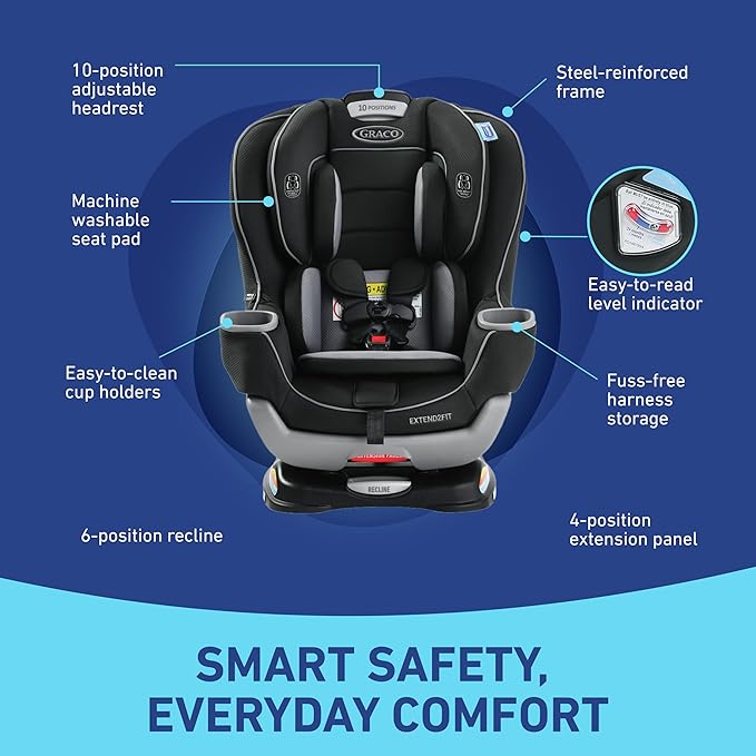 Graco Extend2Fit Convertible Baby Car Seat, Rear and Forward Facing, Adjustable - Image 4