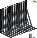 12 Pack L11 x H 8" Black Heavy Duty Shelf Brackets by MHMYDZ