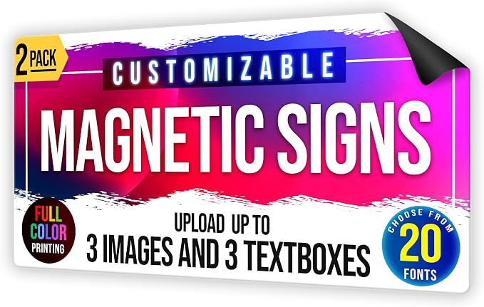 2-Pack, 30 mil Customized Vinyl Car Magnets, Personalized Magnetic Sheets - Image 3