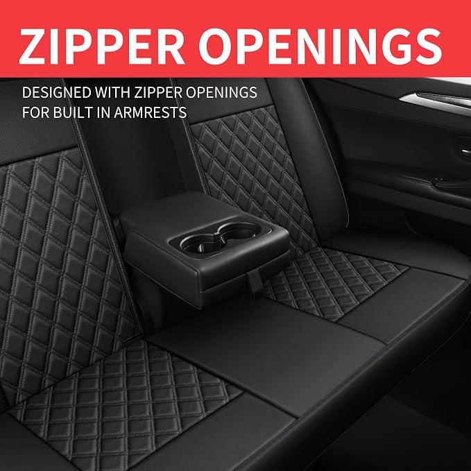 Car Seat Covers Full Set, Breathable and Waterproof Napa Leather Car Seat Cover - Image 7