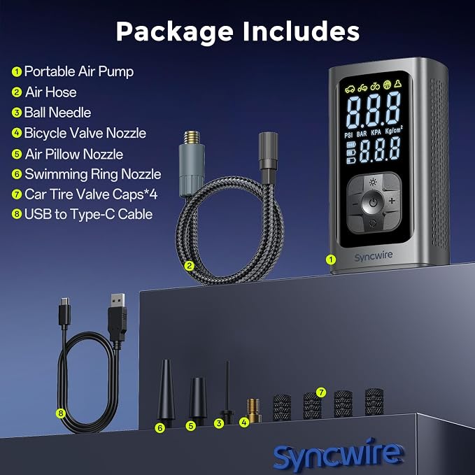 Syncwire Tire Inflator Portable Air Compressor - Image 8