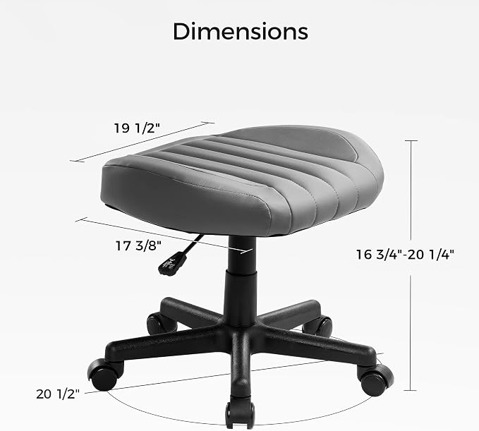EUREKA ERGONOMIC Height Adjustable Foot Stool, 19x18'' Large Seat Under Desk - Image 3