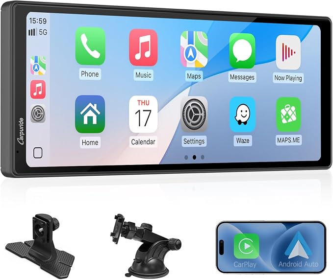 CARPURIDE 10.26 Inch Wireless/Wired Apple CarPlay, Android Auto and Mirror Link by WirelessCarStereo