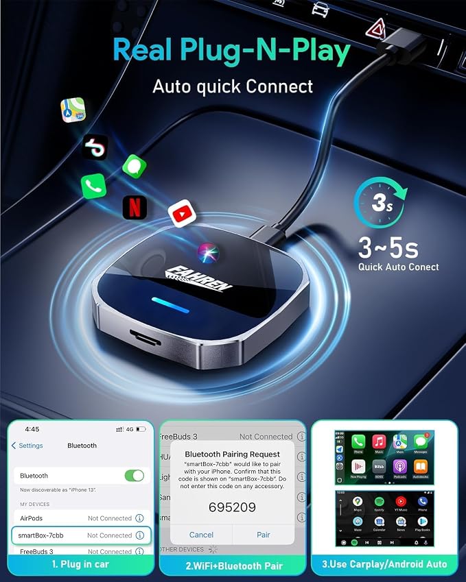 FAHREN 3rd-Gen Wireless CarPlay Adapter - Image 6