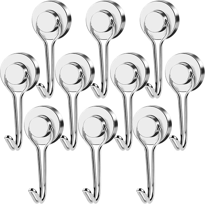 MIKEDE Magnetic Hooks, 40Lbs Heavy Duty Neodymium Magnet Hooks Magnetic Swivel by MIKEDE