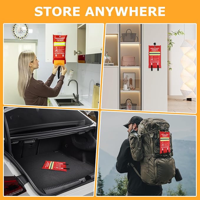 Emergency Fire Blanket, 39.4X 39.4inch Fire Extinguisher Blanket - Image 7