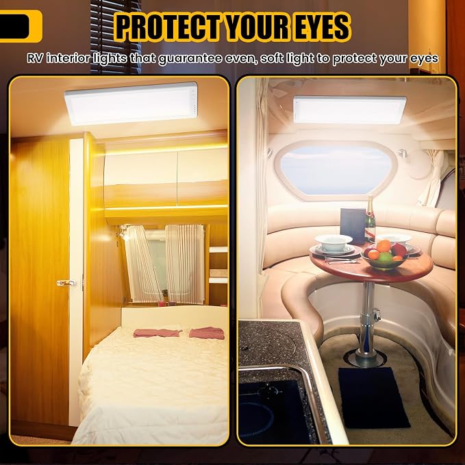 4 Pack RV Ceiling Lights Interior 16.7"x 6.6" 156 LEDs 1200 Lm RV LED Lights - Image 7