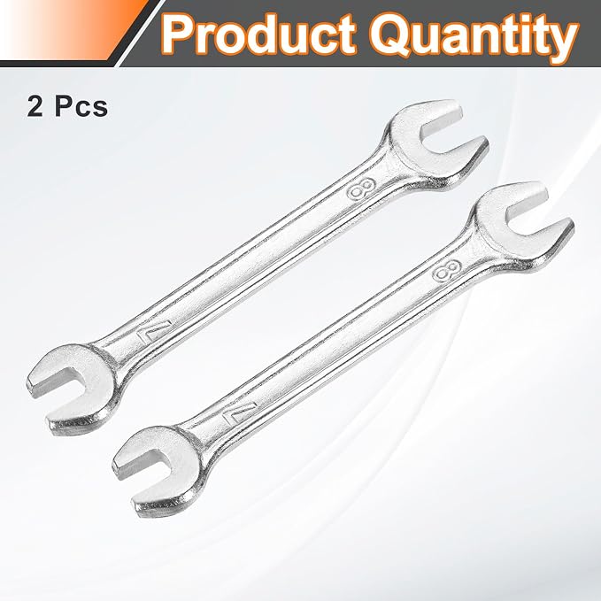 HARFINGTON 2pcs Double Open End Wrench 7mm x 8mm Metric 15 Degree Offset Angle - Image 3