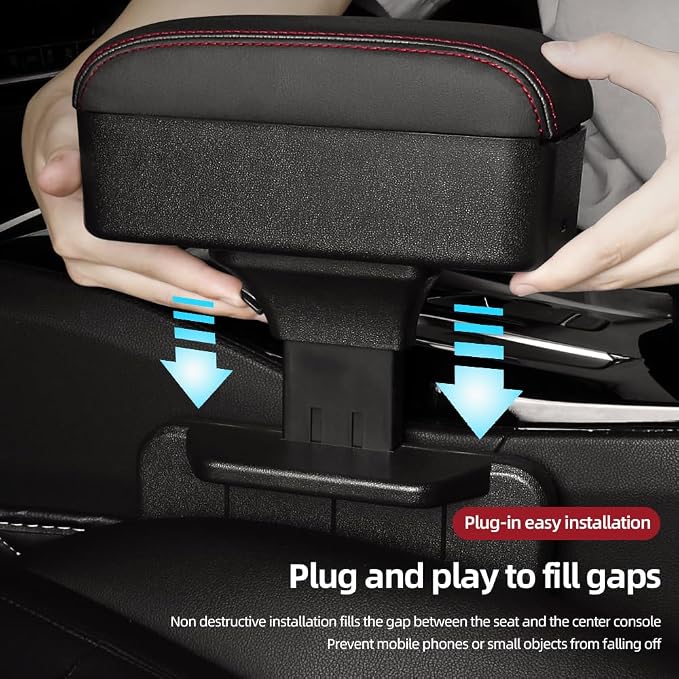 JEYODA Car Armrest Box with Cup Holder Car Central Liftable Armres Storage - Image 3