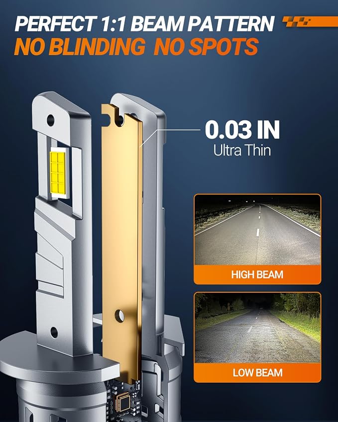 SEALIGHT H1 Fog Bulbs, 30000LM 6500K Cool White, 1:1 Mini Size, H1 Bulb Fog - Image 3