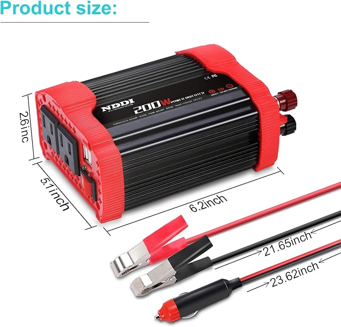 200W Car Power Inverter 12V DC to 110V AC Converter - Image 6