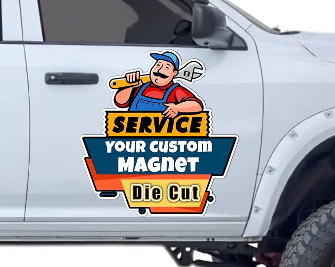 Die Cut Custom Car Magnet Sign | Personalized Logo by MyHappyCustomizedGifts