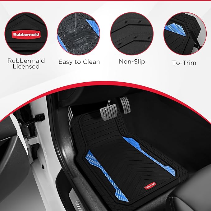 Rubbermaid Car Floor Mat, Heavy Duty All-Weather Car Mats Full Set - Image 6